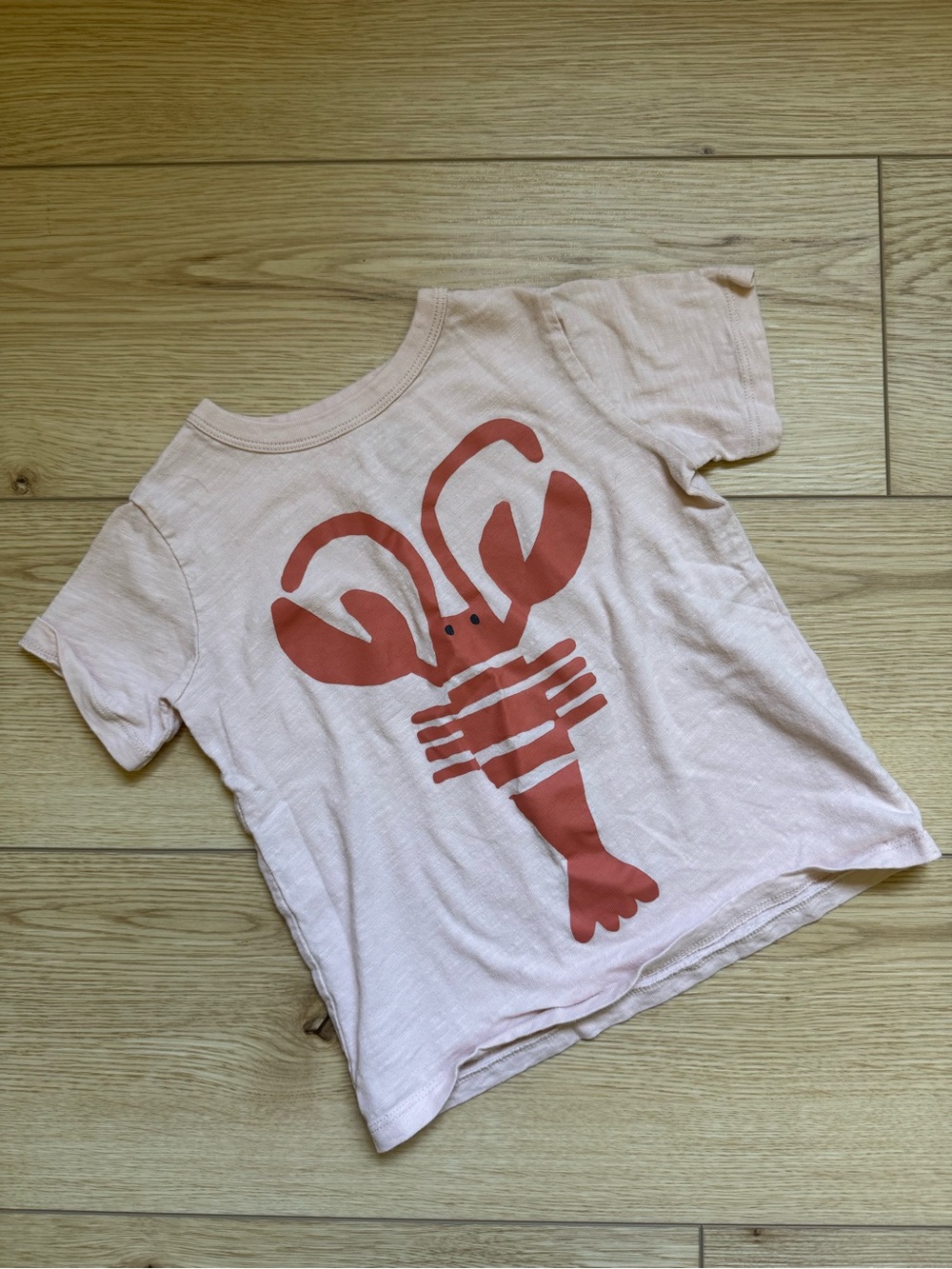little co. light pink lobster tshirt
